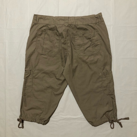 d. jeans Women’s 100% Cotton Drawstring Cargo Capri Khaki Pants 14P - Picture 9 of 9